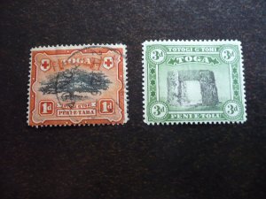 Stamps - Tonga - Scott# 40,43 - Mint Hinged & Used Part Set of 2 Stamps