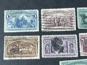 U.S. # 230-238-USED---PART SET---COLOMBIANS---1893