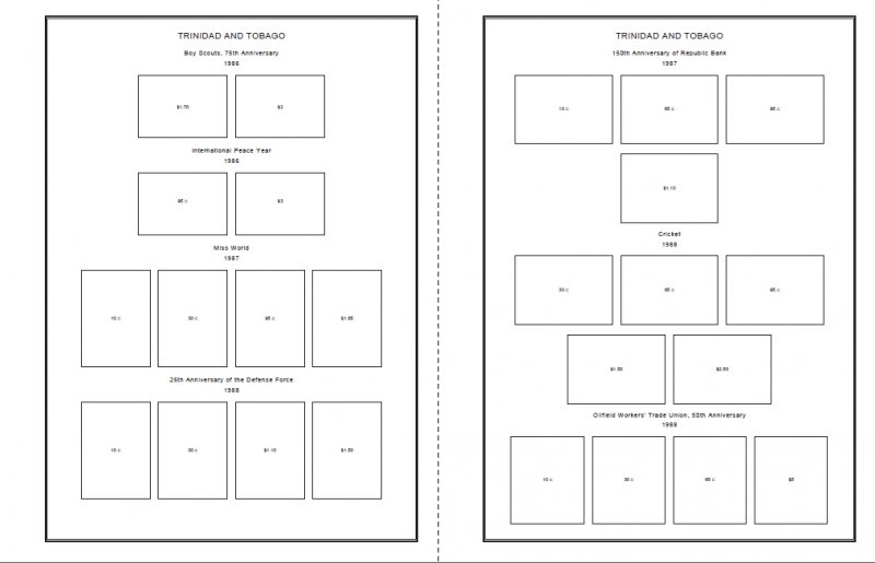 TRINIDAD AND TOBAGO STAMP ALBUM PAGES 1913-2010 (147 PDF digital pages)