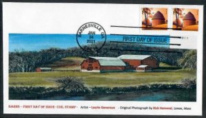 5546-36c Barns – Round Barn in Fall -Wally Jr Cachet-21-C-105-FDOI - PBS