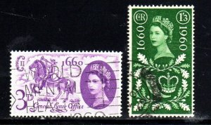 GREAT BRITAIN #375-376 1960 QEII F-V USED b