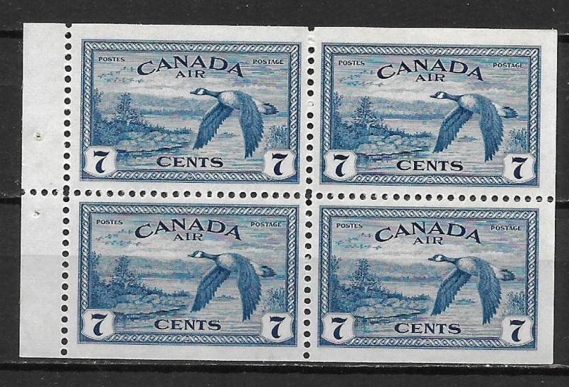 Canada C9a 1946 Airmail MNH Booklet Pane