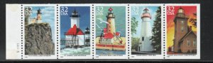 ALLY'S STAMPS Scott #2973a 32c Lighthouses - Pane [5] MNH F/VF [FP-101c]