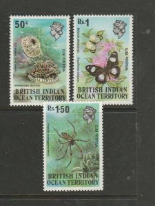 BIOT 1973 Wildlife 1st Series UM/MNH SG 53/5