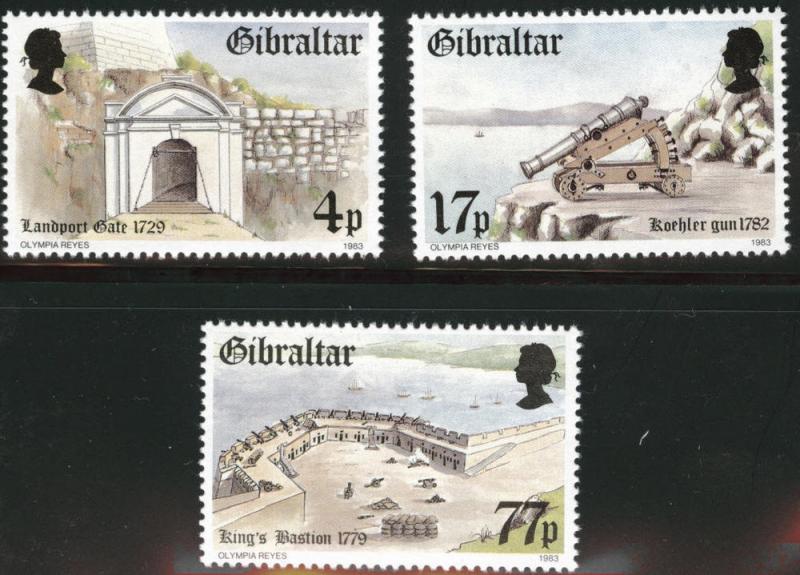 Gibraltar Scott 453-55 MNH**  1983 Fortress set