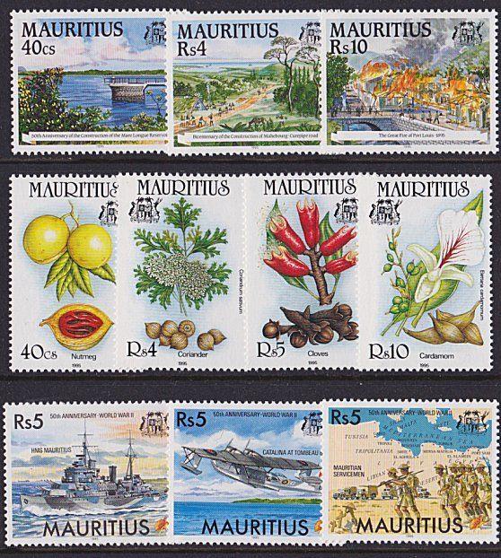 MAURITIUS 1995 3 different commem sets MNH..................................4903