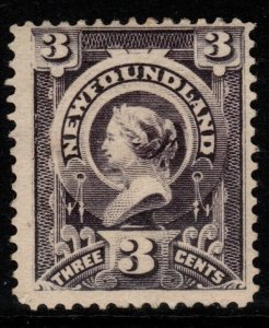 NEWFOUNDLAND SG57 1890 3c SLATE-VIOLET MTD MINT