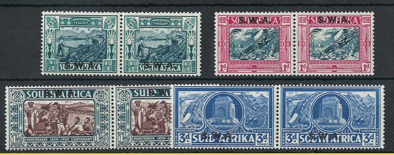 South West Africa 1938 Voortrekker Memorial set fine mint pairs sg105-8 c£110