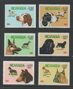 Thematic Stamps Animals - NICARAGUA 1982 DOGS 7v 2333/9 mint