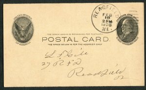 1908 US Postal Card McKinley 1c Readfield ME AOUW Lodge Assessment Notice