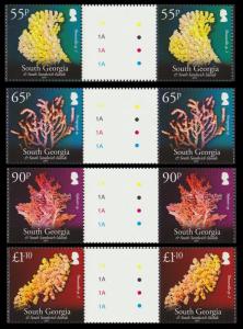 South Georgia Corals 4v Gutter Pairs SG#479-82 SC#392-95