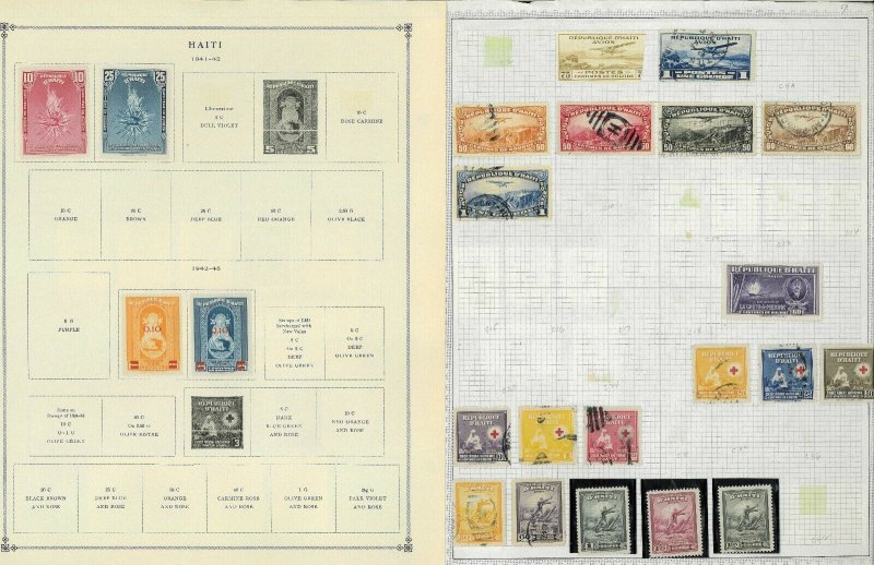 Haiti 1941-1977 M & U Hinged & in Mounts on a Mix of Remaindered Pages