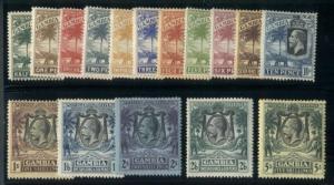 GAMBIA #102-16, 119, ½p-5sh, partial set, og, hinged, VF, Scott $193.45