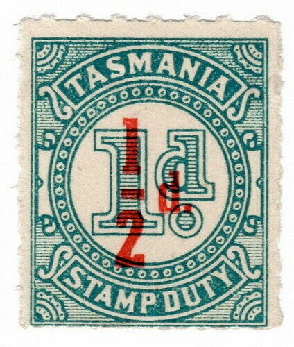 (I.B) Australia - Tasmania Revenue : Stamp Duty ½d on 1d OP