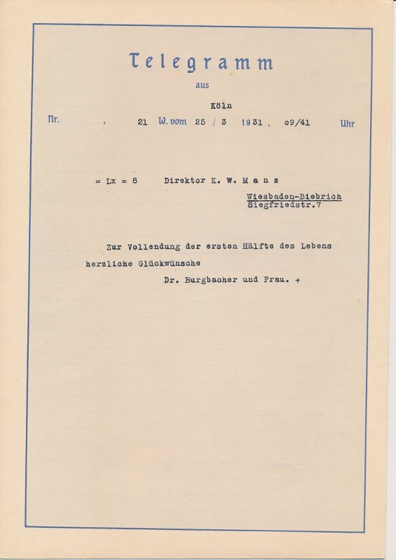 Telegram Germany 1931 - Schmuckblatt Telegramme Angels - Cherubs - Amor - Cupid