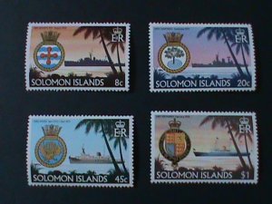 ​SOLOMON ISLANDS-1981-SC#435-8 -SHIPS & CREST  TYPE MNH VERY FINE LAST ONE