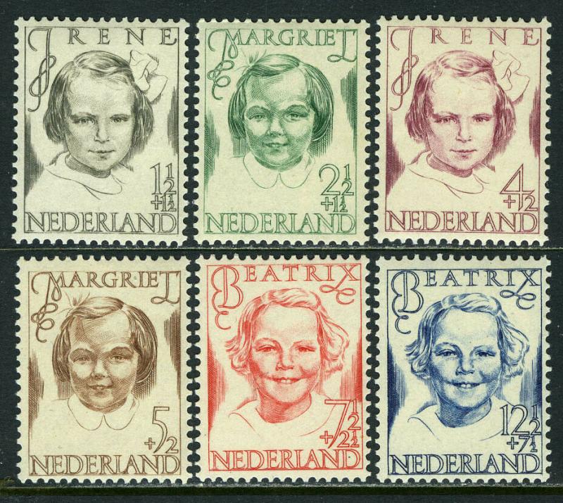 Netherlands B164-B169, MNH. Princess: Irene, Margriet, Beatrix, 1946