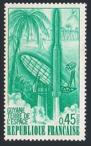 France 1270 2 stamps, MNH. Mi 1709. Space Center in Guyana.Diamant B rocket,1970