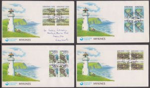 FAROE ISLANDS - 1978 MYKINES ISLAND - SET OF 4 FDC