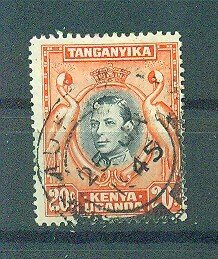 Kenya , Uganda & Tanzania sc# 74 (5) used cat value $.25