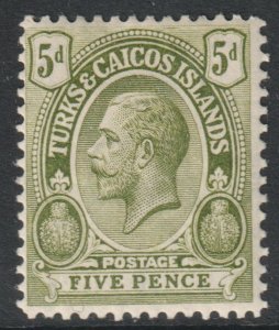 Turks Caicos Scott 31 - SG135, 1913 George V 5d MH*