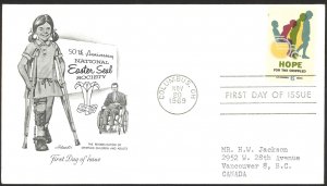 USA Sc# 1385 (Artmaster) FDC (a) (Columbus, OH) 1969 11.20 Hope for the Crippled