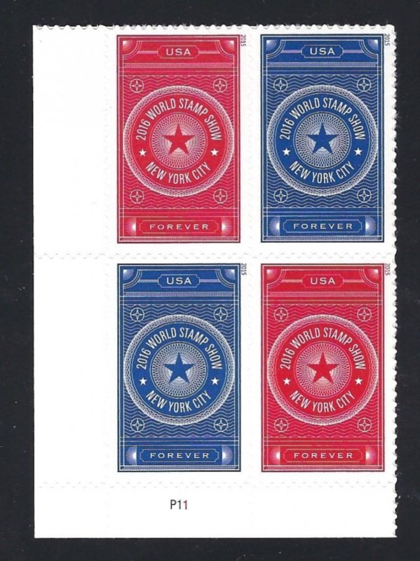 U.S. #5010-11 2016 WORLD STAMP SHOW PLATE BLOCK MINT, NH