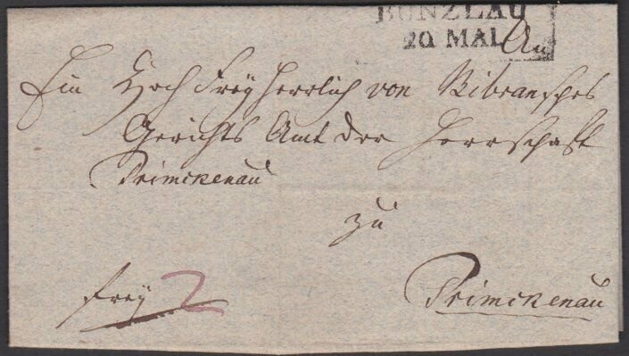 POLAND 1826 cover - folded letter ex BUNZLAU................................P840