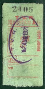 GB Wales TAFF VALE RAILWAY Parcel Stamp TVR 2d *MOUNTAIN ASH* 1921 Used SILVER84