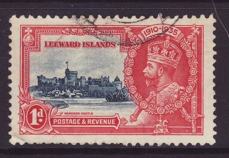1935 Leeward Is 1d Silver Jubilee Fine Used