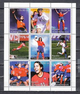 Turkmenistan, 1999 Russian Local. Women`s Soccer sheet. ^