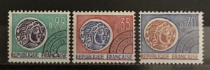 France 1969 #1240-2, Gallic Coin Precancel, MNH.