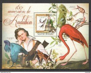 2011 Guinea-Bissau Fauna Birds 160Th Anniversary J. J. Audubon 1Bl ** Bc664