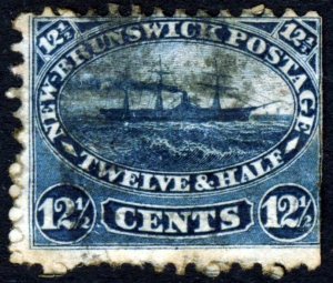 NEW BRUNSWICK CANADA Queen Victoria 1860-63 12½c. Indigo SG 18 VFU