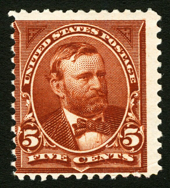 #255 1894 5c Chocolate Grant Mint Never Hinged No Watermark Fresh