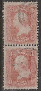 U.S. Scott #94 Washington Stamp - Used Pair