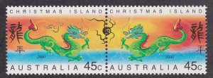 Christmas Island # 426a, New Year - Year of the Dragon, NH, 1/2 Cat.