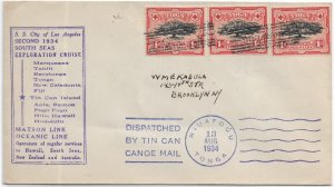 1934 Niuafoou, Tonga to Brooklyn, NY Tin Can Canoe Cover (59638)