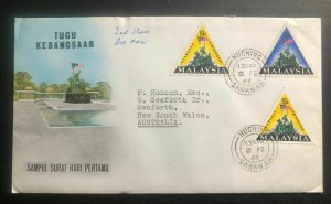 1966 Kuching Sarawak Malaysia First Day Cover To Australia Tugu Kebangsaan