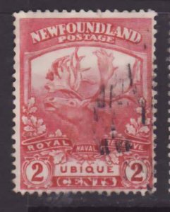 Newfoundland-Sc#116- id21-used 2c Caribou-Ubique-1919-