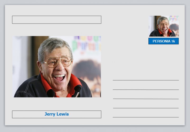 Personalities - souvenir postcard - Jerry Lewis actor comedy cinema movies #1