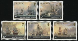 GUERNSEY Sc 325-29 VF/MNH 1986 Sailing Ships - COMPLETE SET