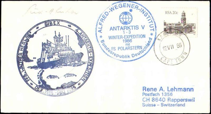 1986 SOUTH AFRICA / GERMANY ANTARCTIC EXPEDITION CACHETS