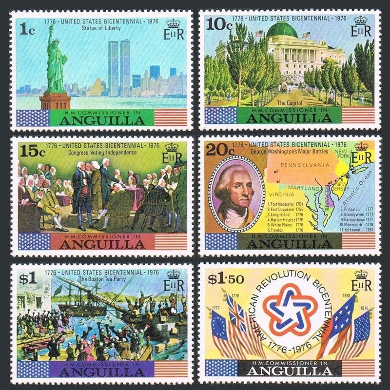 Anguilla 217 222 222a MNH.USA 200.Statue von Liberty Capitol Battle