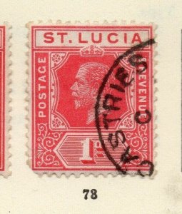 St Lucia 1912 Early Issue Fine Used 1d. NW-170482