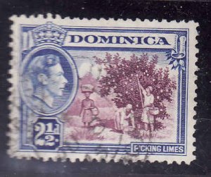 Dominica-SC#101-used-2&1/2p ultra & rose vio-KGVI-1938-47-