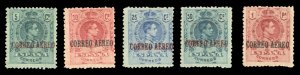 Spain #C1-5 Cat$160, 1920 Airpost, set of five, never hinged