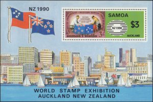 Samoa #780, Complete Set, 1990, Stamp Show, Never Hinged