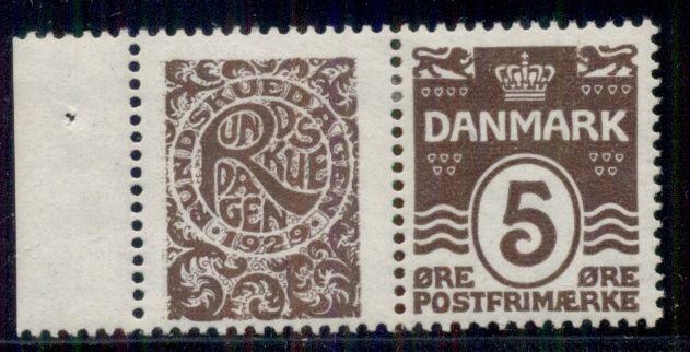 DENMARK (RE29) 5ore brown RUNDSKUEDAGEN 1929 advertising pair LH