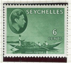 SEYCHELLES; 1938 early GVI issue Mint hinged Shade of 6c. Chalk paper value